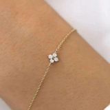 Anthropologie Annika 925 18K Clover Bracelet Photo 0