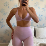 437  Matching Set Pink Sports Bra & Biker Shorts Photo 0