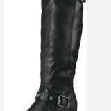 Carlos Santana  Women tall boots Sz. 7 Black. EUC Cara Wide calf  Tall biker boot Photo 0