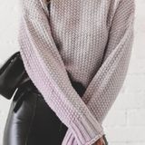 Cotton Candy LA Lavender Turtle Neck Sweater  Photo 0