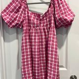 English Factory Pink Gingham Mini Dress Photo 0