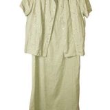 Jane Ashley  Linen Blend Maxi Dress Shirt 2 Piece Set Green Size Medium Photo 0