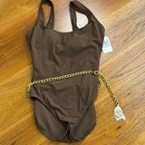 Michael Kors Signature Solids Logo Chain One Piece Swimsuit Photo 0