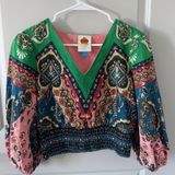 Farm Rio For Anthropologie Patterned Blouse Photo 0