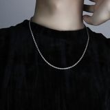 925 Silver Plated Link Chain Necklace for Men Women,Punk Hip Hop Necklace Photo 0