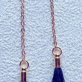 Urban Outfitters Gold chain black tassel earrings Photo 0