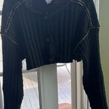 BDG Black Cropped Cardigan Sweater Photo 0
