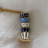Kate Spade Tea Time 5cups Set  Blue Enamel Gold Pendant Photo 0