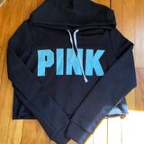 PINK - Victoria's Secret Black Cropped Sweatshirt Photo 0