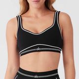 Alo Yoga Airbrush Heart Throb Bra Black/White S Photo 0