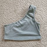 One Shoulder Crop Top Blue Size M Photo 0