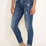 Silver Jeans Destructed Skinny Girlfriend Jeans Mid Rise Womens Size W34 L29 Photo 0