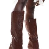 ASOS Knee-High Vegan Leather Boots With Heel  Photo 0