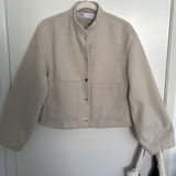 ZARA  Felt knit cropped button up bomber  Photo 0