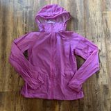 Columbia Arcadia Windbreaker Jacket Womens Small Purple Hoodie Full Zip Outdoor Photo 0