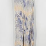 Urban Outfitters Cream Blue Tie Dye Satin Side Zip Casual Maxi Skirt Size 2 Photo 0