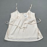 John Galt Cami Top One Size Pink Sleeveless Tie Strap Lace Trim Brandy Melville Photo 0