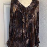 Susan Lawrence Y2k velvet burnout ruffle long sleeve whimsigoth Photo 0
