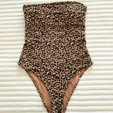 Aerie leopard print one piece swimsuit size medium Photo 0