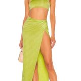 superdown Revolve Karolyna Maxi Skirt Set in Citron Photo 0