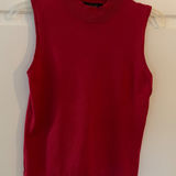 August Silk Women's Red Mock Neck Sleeveless Knit Top Size M Photo 0