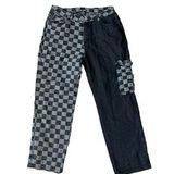 Hot Topic  Straight Leg Checkerboard Black Gray Jeans Size Large Photo 0