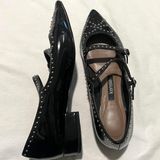 Kensie Black Patent Leather Loafers Block Heels Shoes Photo 0