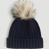 J.Crew  Ribbed beanie with faux-fur pom-pom Photo 0