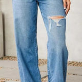 Levi's  Baggy Dad Jeans Size 27 Color-In The Middle Blue Wash Loose Destructed Photo 0