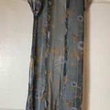 90s VINTAGE FLORAL DUSTER CARDIGAN KIMONO Blue Size M Photo 0