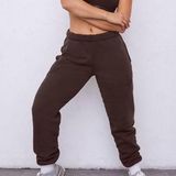 Set Active  Sweatpants Espresso Brown Large Photo 0