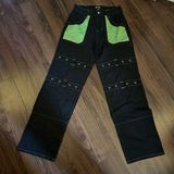 Hot Topic  black green cargo pants small Photo 0