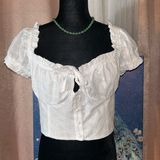 Bar III NWT Size 12 White Eyelet Crop Top Photo 0
