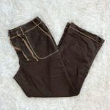 Eddie Bauer Wide Leg Cargo Style Pants Women’s Sz 14 Brown Photo 0