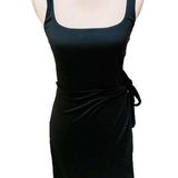 Wilfred  Black Jersey Faux Wrap Dress Medium Photo 0