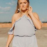 Peach Love Tiffany Blue Beachy Romper Photo 0