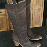 Gianni Bini  tall knee high heel western suede chocolate brown boots women’s 8.5 Photo 0