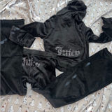 Juicy Couture Size S  velour tracksuit black Liquorice matching set  Photo 0
