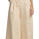 Free People  Cream Wide Leg Pants Photo 0
