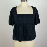 Modcloth Farming Daisies Babydoll Top in Black Photo 0