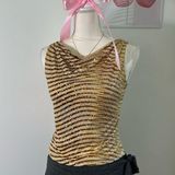 American Vintage Vintage Y2K Coolwear Sequin Stripe Retro Cubbing Top Womens Size Small Photo 0