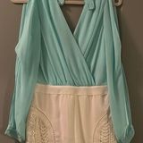 Marineblu Chic Blue and White Romper Photo 0