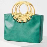 Anthropologie Rare Marianne Tote Bag Purse in Green Photo 0