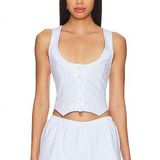 frankie's bikinis NWT Frankie’s Bikinis Nantucket Vest in Sleepy Stripe Print, size M Photo 0