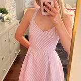 Peach Love Stripped dress Photo 0