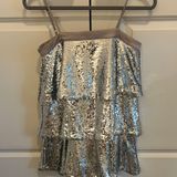 Tea & Cup Sequin Disco Layered Mini Dress Photo 0