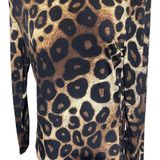 NWT Diana Belle Animal print Leopard turtleneck long sleeve top women size M Mob Multi Size M Photo 0