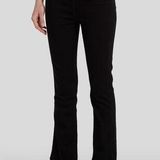 7 For All Mankind  High Waist Slim Kick Jeans Black Size 26 Cropped Flare Photo 0