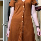 Wishful park Whishful Park Orange Waffle Dress Photo 0