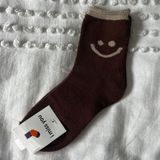 Smiley Face Socks Brown Photo 0